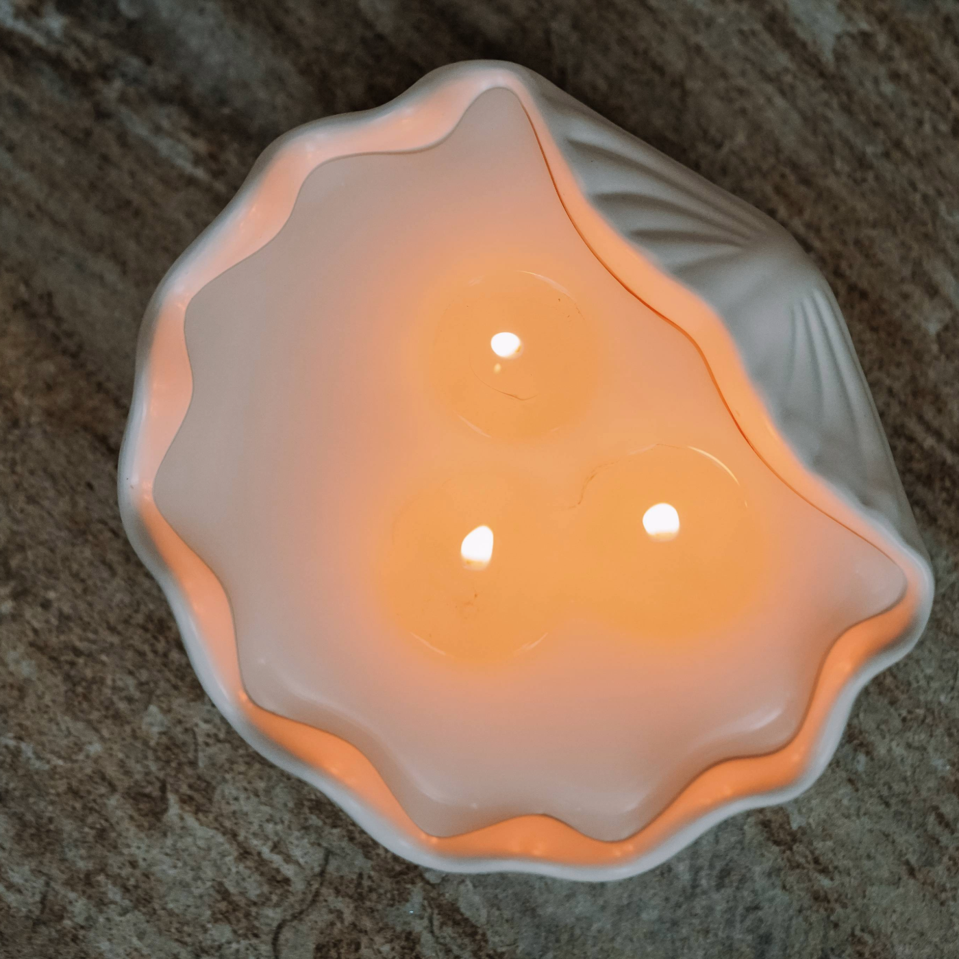 Sea Shell Stone Candle