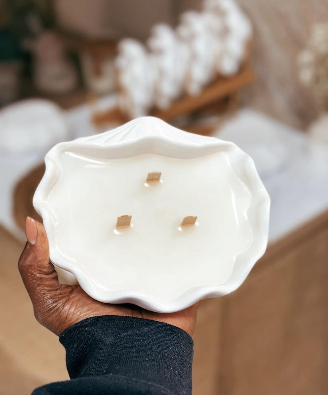 Sea Shell Stone Candle